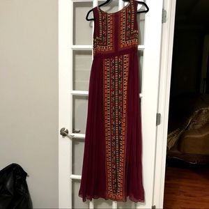 Anthropologie Tanvi Kedia embroidered maxi Dress